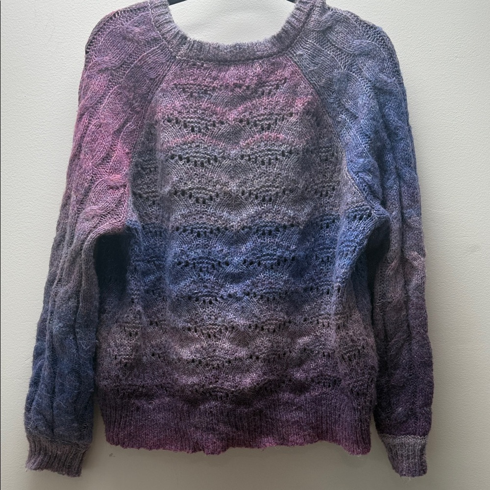 Knox Rose Purple and Blue Gradient Sweater
